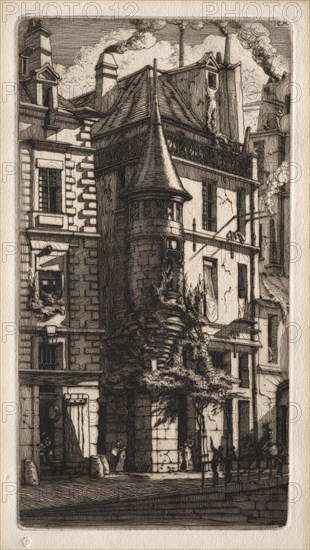 Etchings of Paris:  House with a Turret, Weavers' Street, 1852. Charles Meryon (French, 1821-1868). Etching