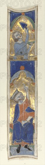 Historiated Initial (I) Excised from a Bible, 1200s. Italy, 13th century. Tempera and gold on parchment; sheet: 11.2 x 2.3 cm (4 7/16 x 7/8 in.)