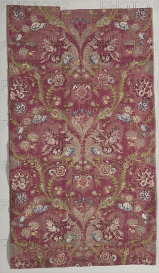 Brocade Textile, 18th century. Spain, 18th century. Brocade; silk and gold; average: 95.5 x 53.7 cm (37 5/8 x 21 1/8 in.).