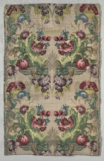 Length of Textile, 1700s. Italy, 18th century. Brocade; silk and metal; average: 83.3 x 53.7 cm (32 13/16 x 21 1/8 in.)