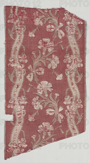 Fragment of Silk Brocade, 18th century. Spain, 18th century. Plain cloth, brocaded; silk and metal; average: 102.9 x 54.1 cm (40 1/2 x 21 5/16 in.)