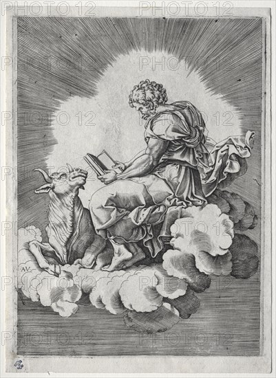 The Four Evangelists:  St. Luke, c. 1518. Italy, 16th century. Engraving