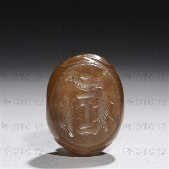 Fire Altar Intaglio, c. 400. Sasanian, Iran, reign of Hormizd II, early 5th Century. Chalcedony; overall: 2.4 x 2 x 1.7 cm (15/16 x 13/16 x 11/16 in.).