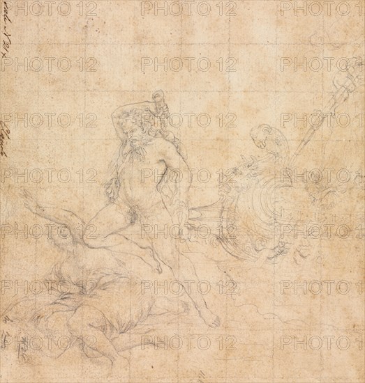 Hercules and the Girdle of Hippolyta, first quarter 1600. Filippo Napoletano (Italian, c. 1587-c. 1629). Graphite; squared in graphite; sheet: 29.9 x 19 cm (11 3/4 x 7 1/2 in.).