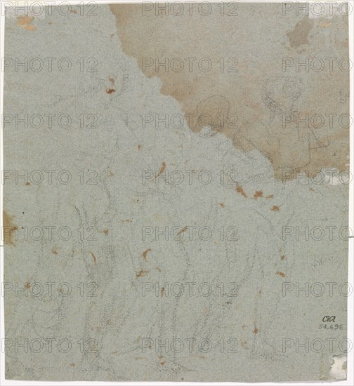 Sketch for Lot and His Daughters, 1600s. Circle of Pietro da Cortona (Italian, 1596-1669). Black chalk(?); sheet: 21.8 x 19.6 cm (8 9/16 x 7 11/16 in.).