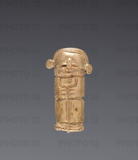 Necklace Figurine Bead, 1-700. Colombia, 1st-8th century. Cast gold; overall: 3.4 cm (1 5/16 in.).