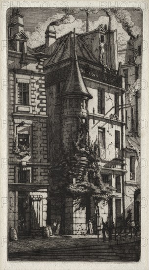 Etchings of Paris:  House with a Turret, Weavers' Street, 1852. Charles Meryon (French, 1821-1868). Etching