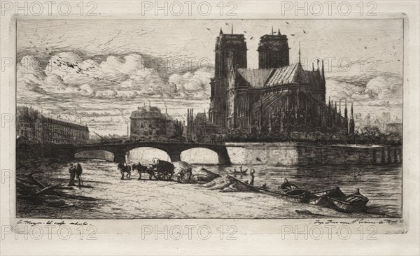 Etchings of Paris:  The Apse of the Cathedral of Notre Dame, 1854. Charles Meryon (French, 1821-1868). Etching