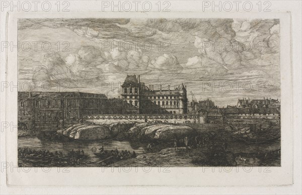 The Old Louvre from a Painting by Zeeman, 1651, 1866. Charles Meryon (French, 1821-1868). Etching