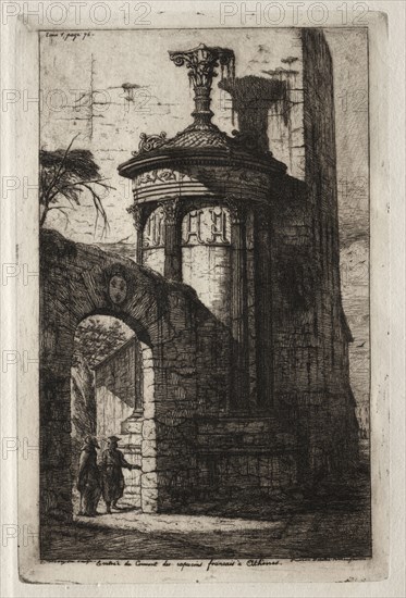 Entrance to the French Capuchin Convent at Athens, 1854. Charles Meryon (French, 1821-1868). Etching