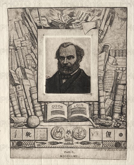 Armand Gueraud of Nantes, Printer and Man of Letters, 1862. Charles Meryon (French, 1821-1868). Etching