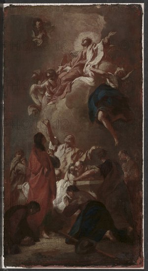 Sketch for "The Assumption of the Virgin" (for St. James, Zbraslav, near Prague)?, c. 1744. Giovanni Battista Piazzetta (Italian, 1682-1754). Oil on canvas; framed: 85 x 51.5 x 6.5 cm (33 7/16 x 20 1/4 x 2 9/16 in.); unframed: 71.6 x 38.2 cm (28 3/16 x 15 1/16 in.).