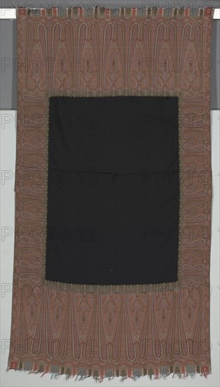 Shawl, c. 1860s. France, Nimes ?, 19th century. Wool, compound weave, additional weft; overall: 325.1 x 154.9 cm (128 x 61 in.).