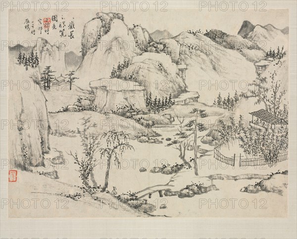 Landscape Album in Various Styles: Scenery of Mt. Changbai after Huang Gongwang, 1684. Zha Shibiao (Chinese, 1615-1698). Album leaf, ink and light color on paper; overall: 29.9 x 39.4 cm (11 3/4 x 15 1/2 in.).