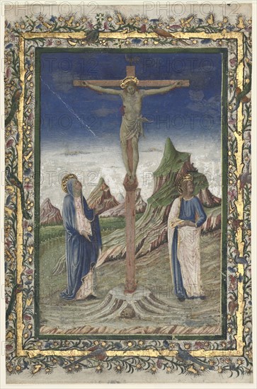 Single Leaf from a Missal: The Crucifixion, late 1400s. Italy, Venice, 15th century. Tempera and gold on parchment; sheet: 27 x 18 cm (10 5/8 x 7 1/16 in.)