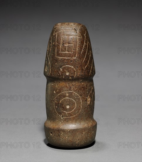 Pestle, 700 BC-1. Peru, North Highlands, Pacopampa(?), Chavín style (1000-200 BC). Stone, pigment; overall: 10.8 cm (4 1/4 in.).