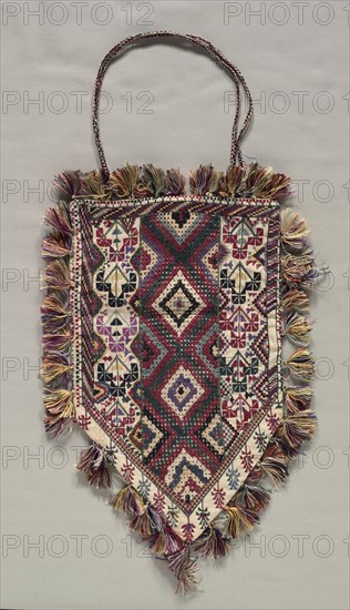 Bag, Unassigned. Turkey. Silk embroidery on cotton; overall: 19.7 x 32.1 cm (7 3/4 x 12 5/8 in.).