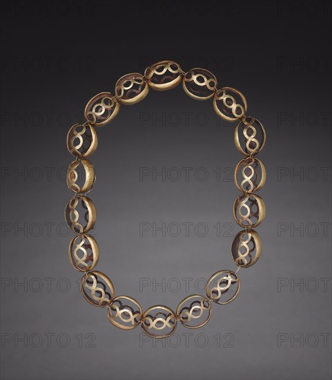 Necklace, c. 500-200 BC. Peru, North Highlands, Chavín de Huantar(?), Chavín style (1000-200 BC). Hammered and cut gold; overall: 45.8 cm (18 1/16 in.).