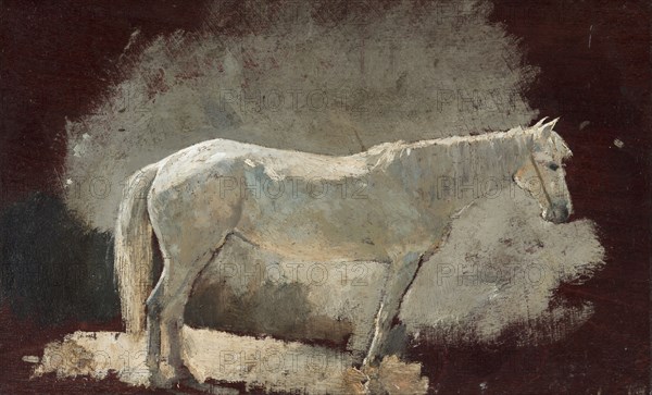 White Mare, c. 1868. Winslow Homer (American, 1836-1910). Oil on panel; framed: 32.5 x 45 x 4.5 cm (12 13/16 x 17 11/16 x 1 3/4 in.); unframed: 20 x 32.6 cm (7 7/8 x 12 13/16 in.).