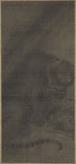 Tiger, c. 1250-1279. Fachang Muqi (Chinese, 1220-1280). Hanging scroll, ink and slight color on silk; overall: 123.8 x 55.9 cm (48 3/4 x 22 in.).