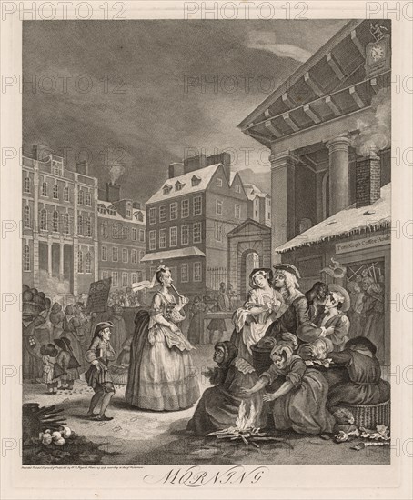 The Four Times of Day:  Morning, 1738. William Hogarth (British, 1697-1764). Engraving