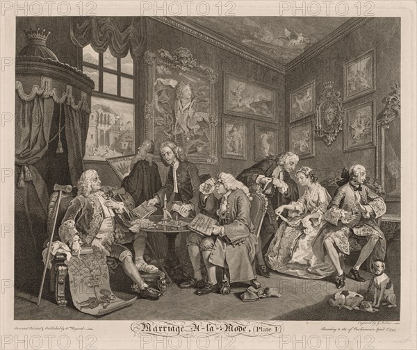 Marriage à la Mode, 1745. William Hogarth (British, 1697-1764). Engraving