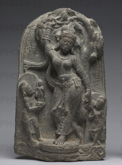 Birth of the Buddha, 800s. Northeastern India, Bengal, Pala dynasty (730-1197). Black chlorite; overall: 46.4 x 27.3 x 11.4 cm (18 1/4 x 10 3/4 x 4 1/2 in.).