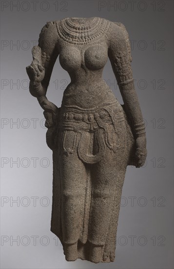 (Parvati) Devi, 1000s. South India, Chola period (900-13th century). Granite; overall: 116.8 x 48.3 x 25.4 cm (46 x 19 x 10 in.).