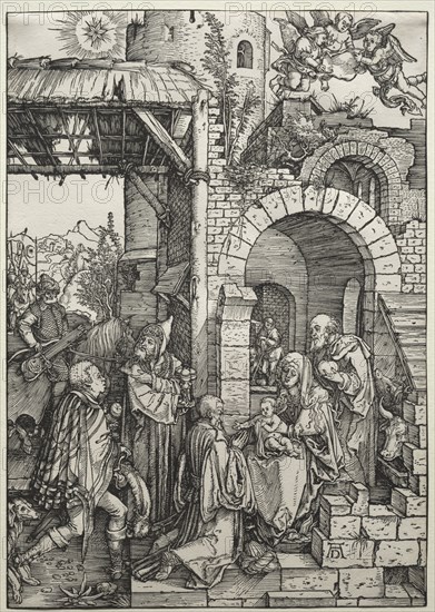 The Life of the Virgin: The Adoration of the Magi, c. 1501-1503. Albrecht Dürer (German, 1471-1528). Woodcut