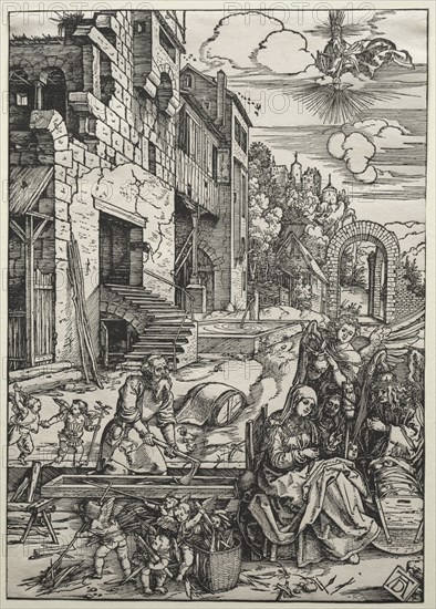 The Life of the Virgin: The Repose in Egypt, c. 1501-1502. Albrecht Dürer (German, 1471-1528). Woodcut