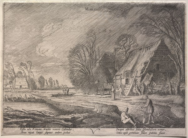 The Twelve Months: March. Jan van de Velde (Dutch, 1620-1662). Etching