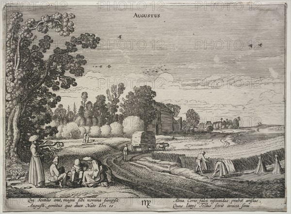 The Twelve Months: August. Jan van de Velde (Dutch, 1620-1662). Etching