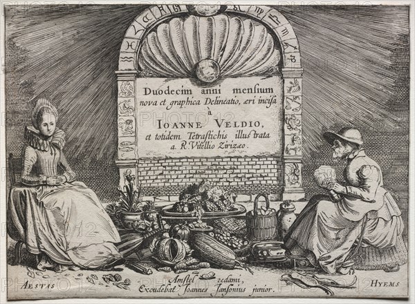 The Twelve Months. Jan van de Velde (Dutch, 1620-1662). Etching