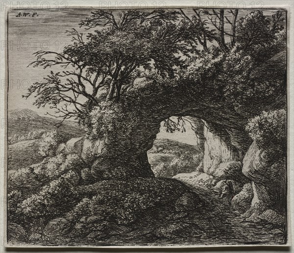 The Pierced Rock. Anthonie Waterloo (Dutch, 1609/10-1690). Etching