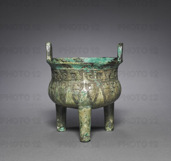 Tripod Cauldron (Ding), 1200-1100 BC. China, Shang dynasty (c.1600-c.1046 BC). Bronze; overall: 14.3 x 12.5 cm (5 5/8 x 4 15/16 in.).