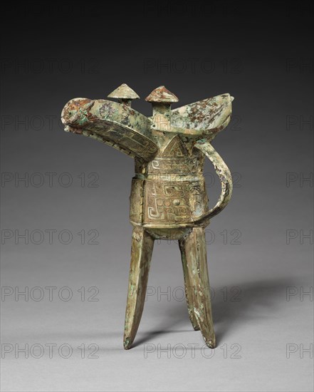 Wine Cups (Jue), c. 1200 BC. China, late Shang dynasty (c.1600-c.1046 BC), Anyang phase (c.1250-1046 BC). Bronze; overall: 20.3 x 19.7 cm (8 x 7 3/4 in.).