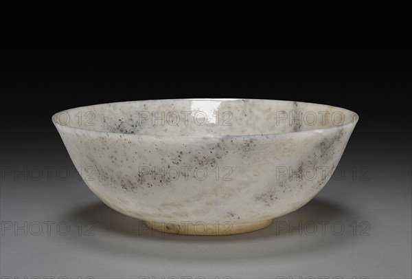 Bowl, 1736-1795. China, Qing dynasty (1644-1912), Qianlong mark and reign (1735-1795). Jade; diameter: 16.4 cm (6 7/16 in.).