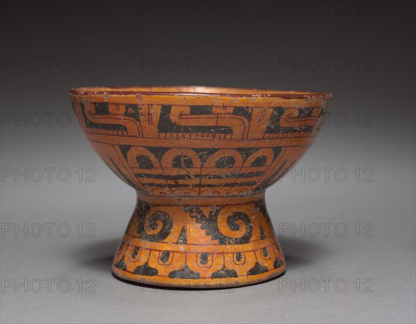 Bowl with Rattle Base, c. 900-1519. Mexico, Cholula?, Mixteca-Puebla Style, 10th-16th century. Earthenware with colored slips; diameter: 7.9 x 11 cm (3 1/8 x 4 5/16 in.); overall: 8 cm (3 1/8 in.).