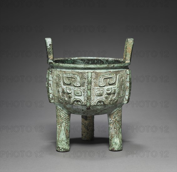 Tripod (Ding), c. 1250-1046 BC. China, late Shang dynasty (c.1600-c.1046 BC), Anyang phase (c.1250-1046 BC). Bronze; overall: 24.5 x 20 cm (9 5/8 x 7 7/8 in.).