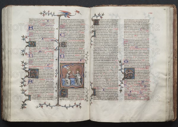 The Gotha Missal:  Fol. 120r, Text, c. 1375. And workshop Master of the Boqueteaux (French). Ink, tempera, and gold on vellum; blind-tooled leather binding; codex: 27.1 x 19.5 cm (10 11/16 x 7 11/16 in.).