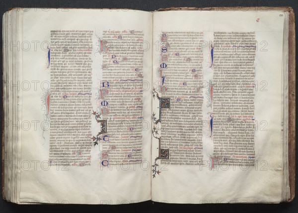 The Gotha Missal:  Fol. 131v, Text, c. 1375. And workshop Master of the Boqueteaux (French). Ink, tempera, and gold on vellum; blind-tooled leather binding; codex: 27.1 x 19.5 cm (10 11/16 x 7 11/16 in.)