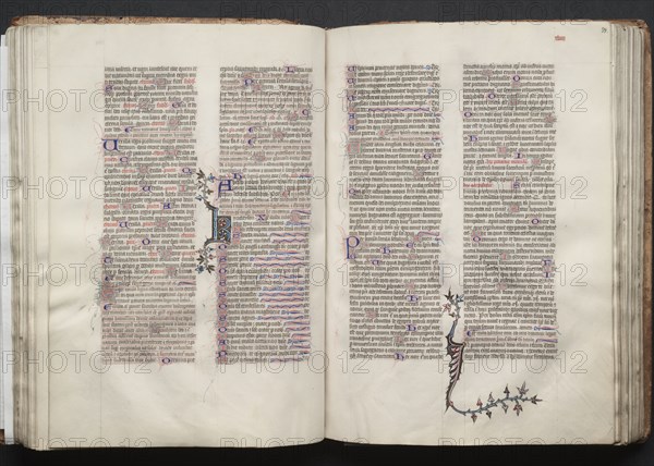 The Gotha Missal:  Fol. 53v, Text, c. 1375. And workshop Master of the Boqueteaux (French). Ink, tempera, and gold on vellum; blind-tooled leather binding; codex: 27.1 x 19.5 cm (10 11/16 x 7 11/16 in.)