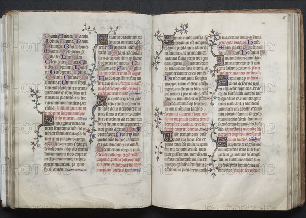 The Gotha Missal:  Fol. 66r, Text, c. 1375. And workshop Master of the Boqueteaux (French). Ink, tempera, and gold on vellum; blind-tooled leather binding; codex: 27.1 x 19.5 cm (10 11/16 x 7 11/16 in.)