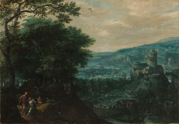 Landscape with Venus and Adonis, 1580s. Gillis van Coninxloo (Netherlandish, 1544-1607). Oil on copper; framed: 48.3 x 64.5 x 7 cm (19 x 25 3/8 x 2 3/4 in.); unframed: 37.8 x 53.6 cm (14 7/8 x 21 1/8 in.).