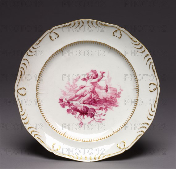 Plate (Assiette à cordonnet), 1752. Sèvres Porcelain Manufactory (French, est. 1740). Soft-paste porcelain with enamel and gilt decoration; diameter: 24.8 cm (9 3/4 in.).