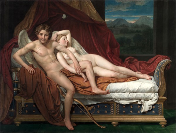 Cupid and Psyche, 1817. Jacques-Louis David (French, 1748-1825). Oil on canvas; framed: 221 x 282 x 10 cm (87 x 111 x 3 15/16 in.); unframed: 184.2 x 241.6 cm (72 1/2 x 95 1/8 in.).