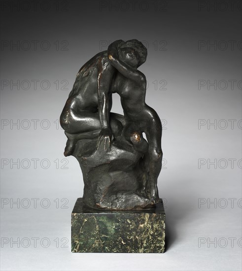 Young Girl Confiding Her Secret to Isis (Jeune fille confiant son secret à Isis), 1899. Auguste Rodin (French, 1840-1917). Bronze; overall: 23.2 x 12 x 15.2 cm (9 1/8 x 4 3/4 x 6 in.)
