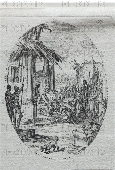 The Mysteries of the Passion:  The Adoration of the Kings. Jacques Callot (French, 1592-1635). Etching