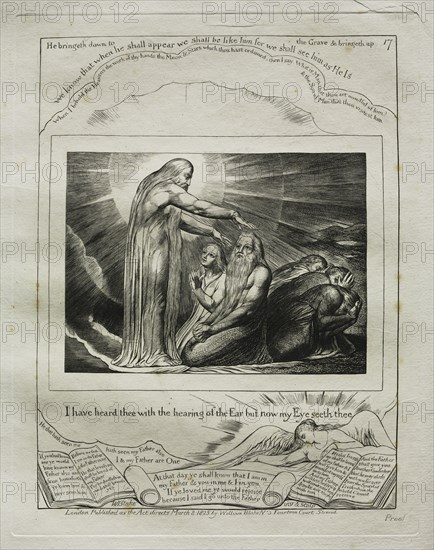 The Book of Job:  Pl. 17, I have heard thee with the hearing of the Ear but now my Eye seeth thee, 1825. William Blake (British, 1757-1827). Engraving