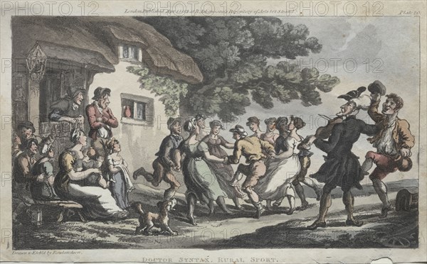 The Rev. Dr. Syntax Rural Sport, 1813. Thomas Rowlandson (British, 1756-1827). Etching, hand colored